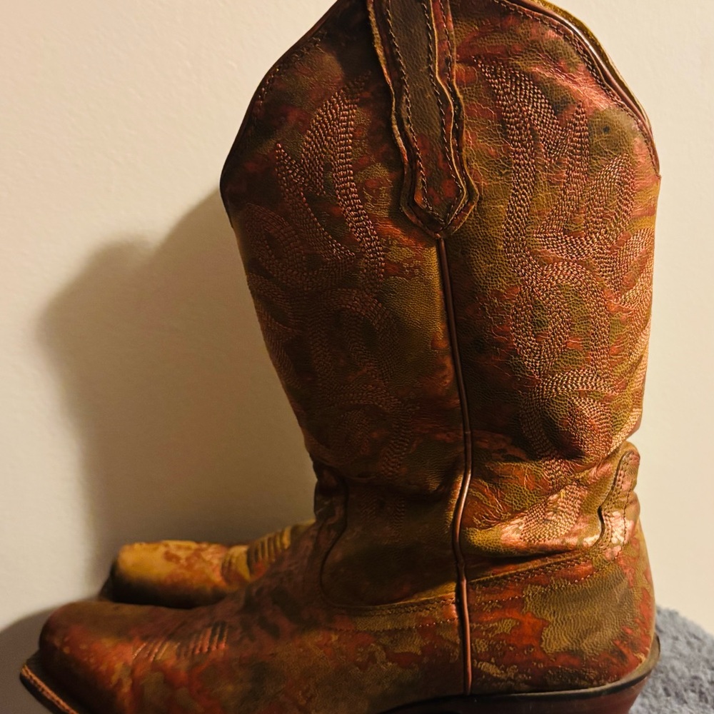 Nocona Tan Leather Cowboy Boots - Picture 3 of 13